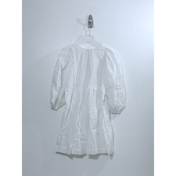 By Timo Cotton Eyelet Lace Mini Dress in White Size XS - Picture 2 of 8